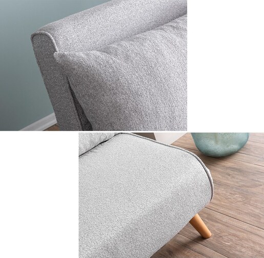 Dvosjed, Folde 2-Seater - Teddy Fabric - Grey