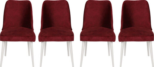 Set stolica (4 komada), Bordo crvena Bijela boja, Nova 782