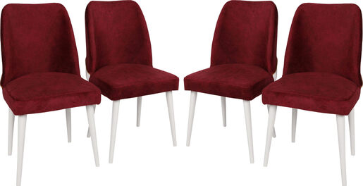 Set stolica (4 komada), Bordo crvena Bijela boja, Nova 782