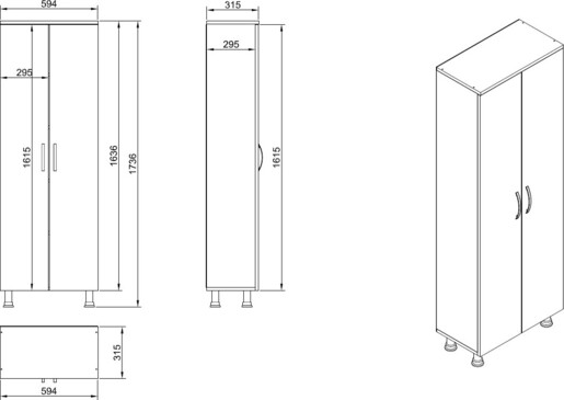 Kupaonski ormarić, Bijela boja, Arizona 2 Kapak - White