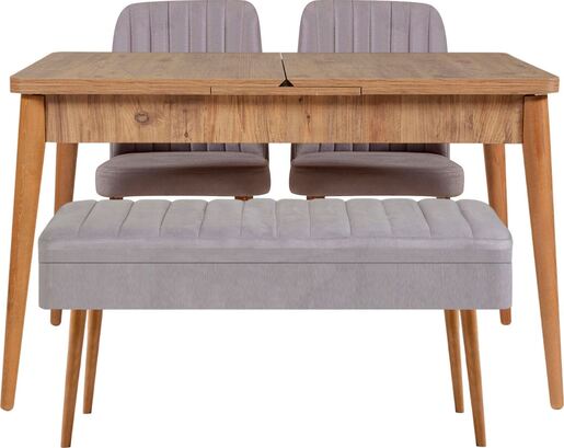 Set stola i stolica (4 komada), Vina 0701 - 3 - Atlantic, Grey