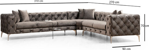 Kutna garnitura, Antracit, Como Left - Anthracite