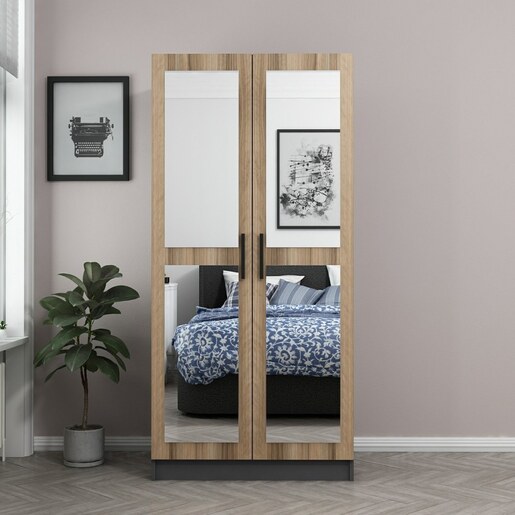 Garderoba, Kale Mirror Anthracite Oak - 210