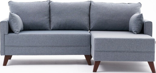 Kutna garnitura na razvlačenje BELLA SOFT, desna, plava, Bella Soft Mini Köşe Right - Blue