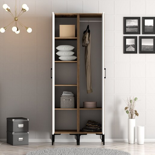 Ormar, Kumsal PS - Walnut, White