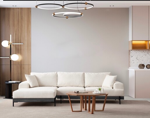 Kutna garnitura Eti crna lijevi - bijela