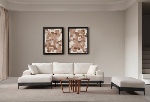 Kutna garnitura Eti crna lijevi - bijela