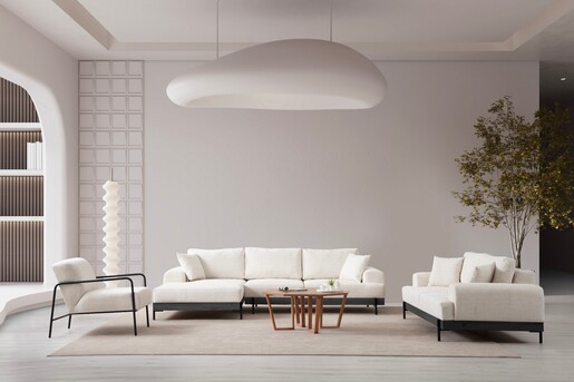 Kutna garnitura Eti crna lijevi - bijela