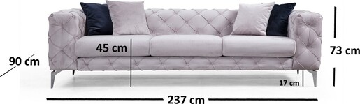 Trosjed COMO sivi, Como - Light Grey