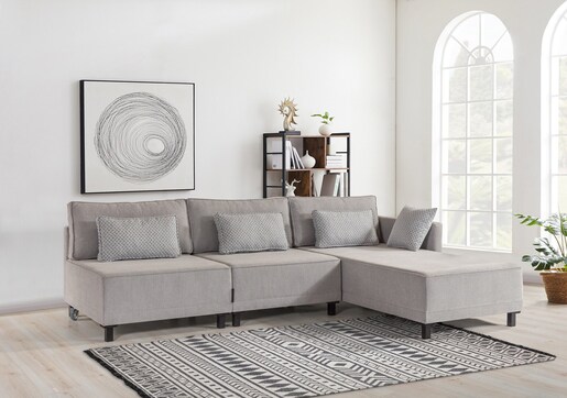 Kutna garnitura na razvlačenje Matris desni - sivi