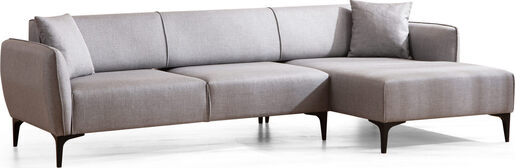 Kutna garnitura, Sivo, Belissimo Right - Grey