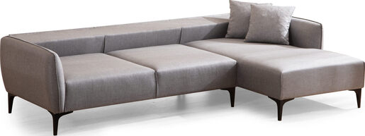 Kutna garnitura, Sivo, Belissimo Right - Grey