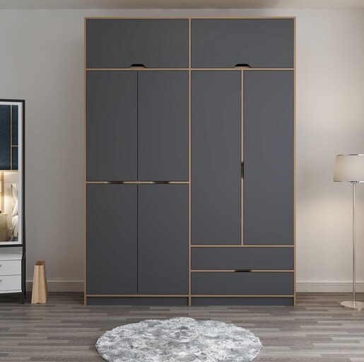 Ormar za odjeću ELINA - 8908, antracit, Dore