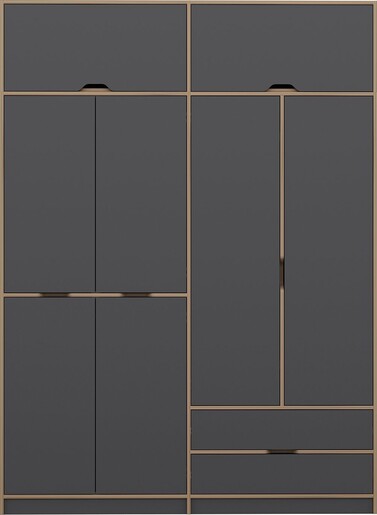 Ormar za odjeću ELINA - 8908, antracit, Dore