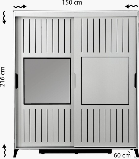 Garderoba, Pasific Home Fuga - 150 Parlak Beyaz Dolap