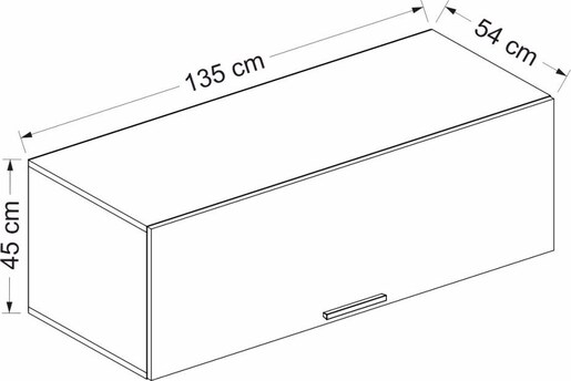 Zidni ormar, Kale 135 - White, Anthracite