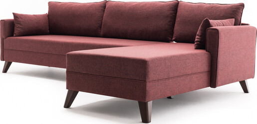 Kutna garnitura, Bordo crvena, Bella Corner Sofa Right 1 - Claret Red