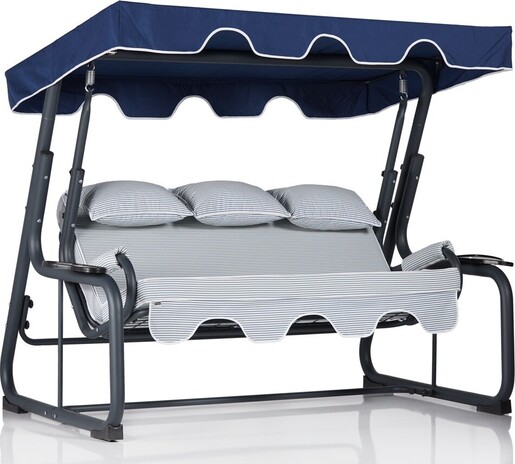 Vrtni trosjed za ljuljanje, višebojno boja, Vitis 3 Kişilik Salıncak Mavi
