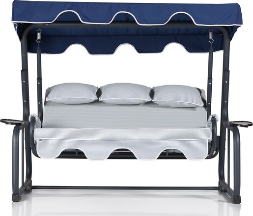 Vrtni trosjed za ljuljanje, višebojno boja, Vitis 3 Kişilik Salıncak Mavi