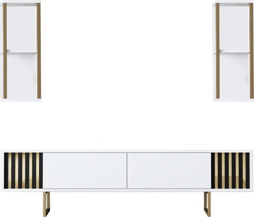 Set namještaja za dnevnu sobu, Gold Line - White, Gold