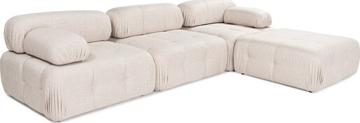 Kutna garnitura Doblo 3 Seater with Pouffe ( L1-O1-1R-Pouffe) - svjetlo smeđa