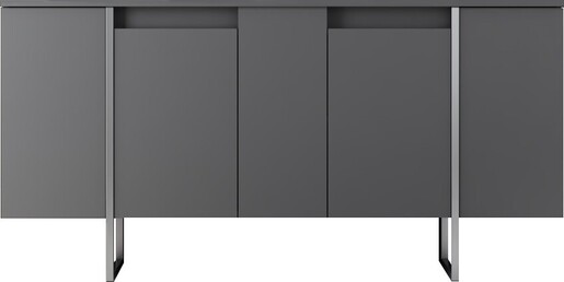 Komoda LUXE, antracit, srebrna boja