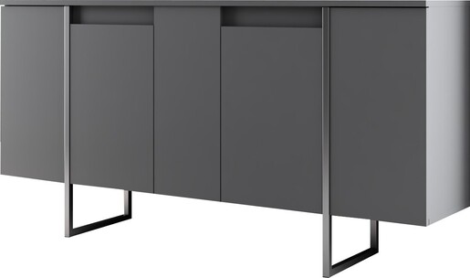 Komoda LUXE, antracit, srebrna boja