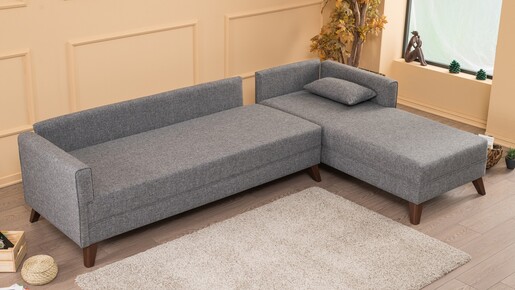 Kutna garnitura, Sivo, Bella Corner Sofa Right 1