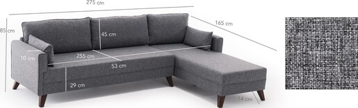 Kutna garnitura, Sivo, Bella Corner Sofa Right 1