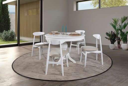 Set rastezljivi stol za blagovaonicu i stolice (5 komada) RILEY