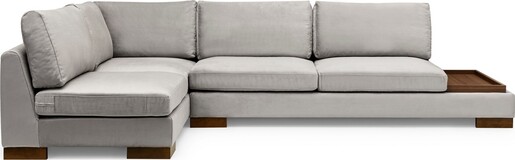 Kutna garnitura TULIP, lijeva, svjetlo sivo, Tulip Corner Left With Pouf - Light Grey