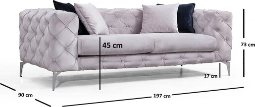 Dvosjed COMO svijetlosivi, Como - Light Grey