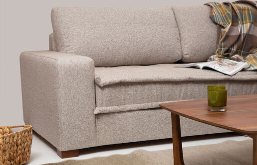 Kutna garnitura, LENA, desna, boja pijeska, Lena Corner (L3-CHL) - Sand Beige