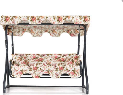 Vrtni trosjed za ljuljanje, višebojno boja, Ruta 3 Kişilik Bahçe Balkon Teras Salıncağı - 10