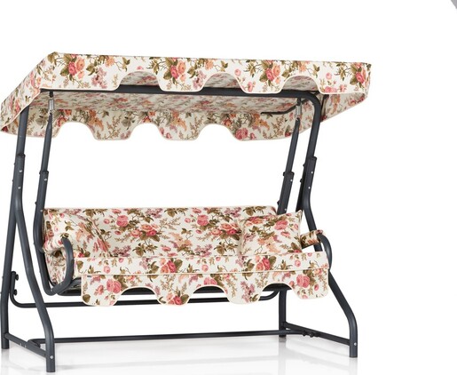 Vrtni trosjed za ljuljanje, višebojno boja, Ruta 3 Kişilik Bahçe Balkon Teras Salıncağı - 10