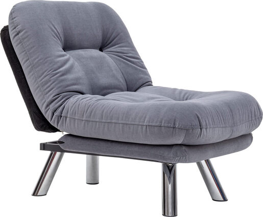 Fotelja na razvlačenje, Sivo, Misa Small Solo - Grey
