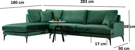 Kutna garnitura PAPIRA, lijevi kut, Papira Corner (CHL+3R)