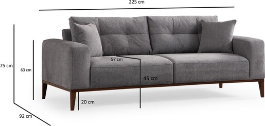 Trosjed na razvlačenje Sinor 3 Seater - svjetlo sivi