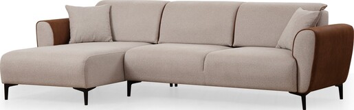 Kutna garnitura na razvlačenje Aren lijevi - bež, Cinnamon