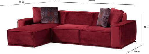 Kutna garnitura LEGO, tamno crvena, Lego Corner 8 (Chl-O1-1R)