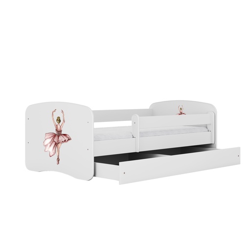 Drveni dječji krevet BALERINA s ladicom - 160x80 cm bijeli