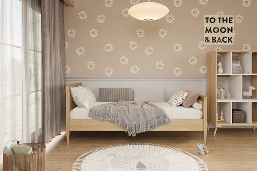 Drveni dječji krevet Emilia - svijetlo drvo (nelakirano) - 160x80 cm