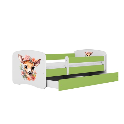 Drveni dječji krevet BAMBI s ladicom - 180x80 cm zeleni
