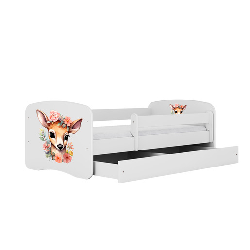 Drveni dječji krevet BAMBI s ladicom - 180x80 cm bijeli