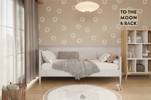 Drveni dječji krevet Emilia - bijeli - 200x80 cm