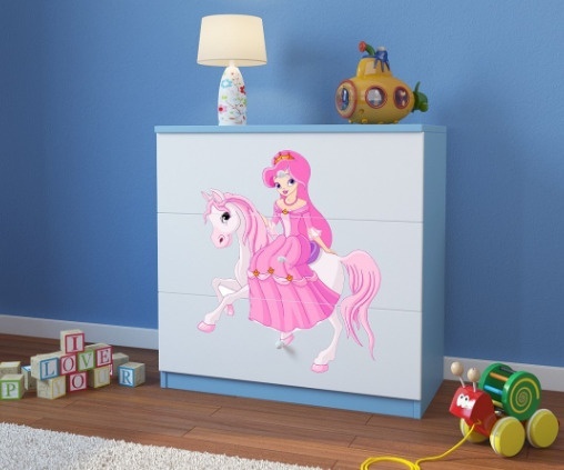Dječja komoda - kraljevna na poniju-Plava