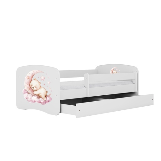 Drveni dječji krevet SNOVI s ladicom - 180x80 cm bijeli