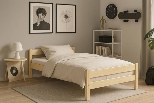 Drveni dječji krevet Aleks - svijetlo drvo - 200x90 cm