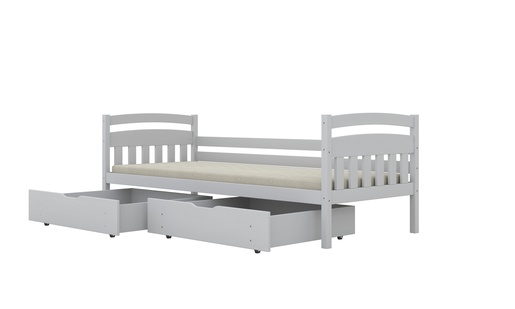 Drveni dječji krevet Tosia - bijeli - 180x80 cm - S 2 ladice