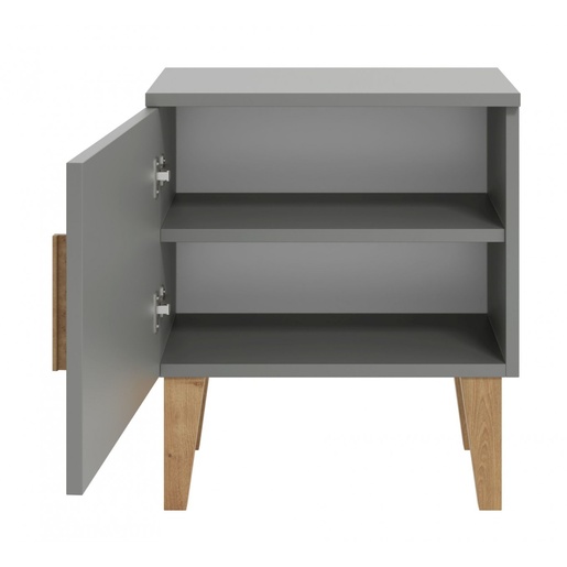 Drveni noćni ormarić - KUBI-Siva
